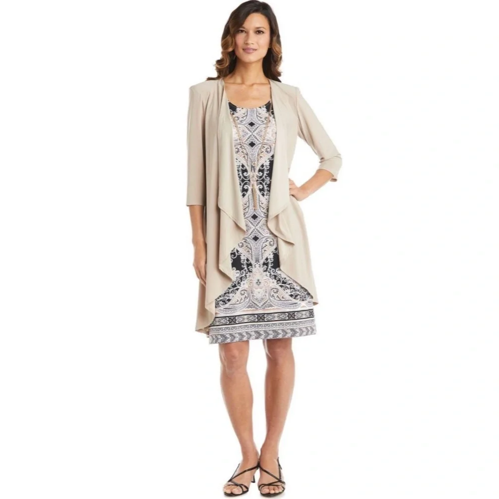 R&M Richards Taupe Cardigan - Picture 1 of 3